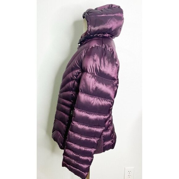 Bernardo Purple Packable Puffer Hooded‎  Down Jacket Lightweight Gorpcore Large - Picture 2 of 6